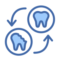 Icon representing final crown placement completing the dental implant restoration