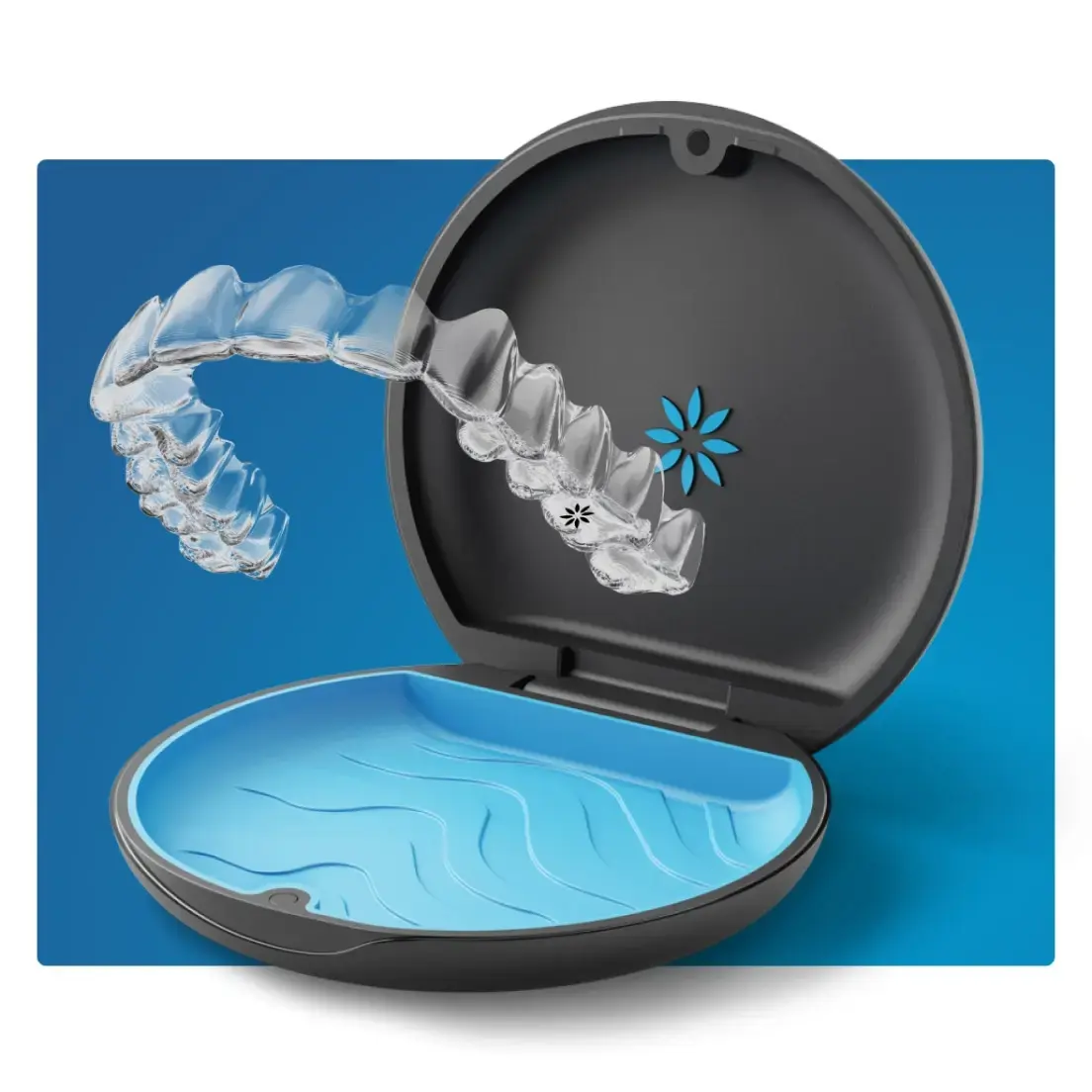 Invisalign clear aligners with carrying case at Meiplus Dentalcare Singapore