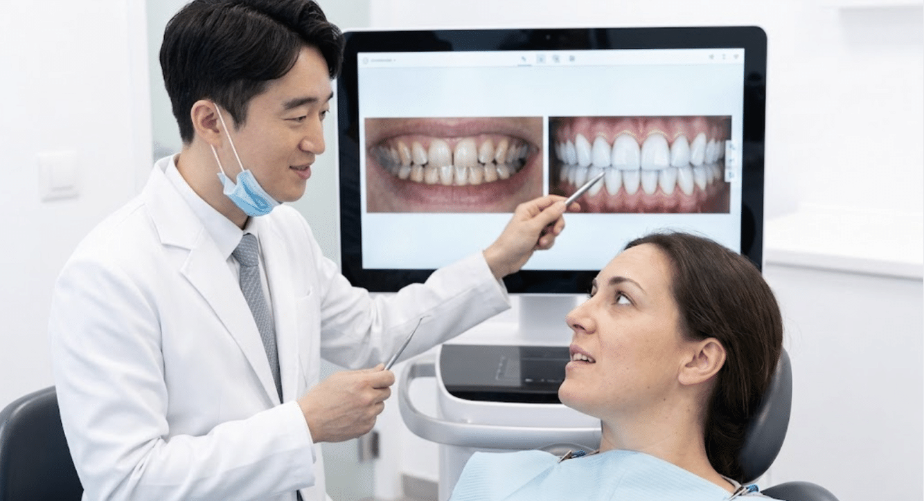 Preview shape, colour and alignment together with digital smile design